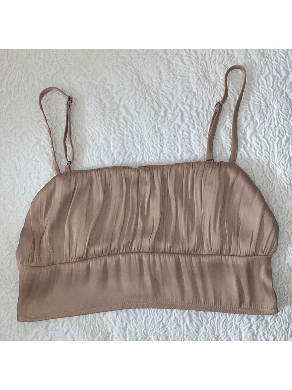 Kendall & Kylie Ruched Bralette Crop Top Blouse
